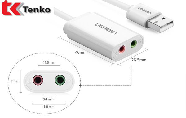 Cáp USB Sound-2 Cổng Loa / Microphone Ugreen 30143