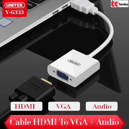 Cáp chuyển HDMI Sang VGA & Audio UNITEK Y-6333 WH