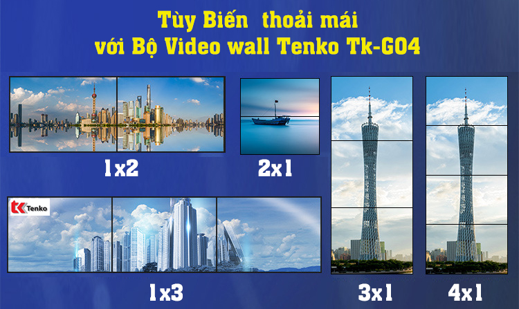Bộ Ghép 4 Màn Hình Video Wall Tenko TK-G04 Cao Cấp