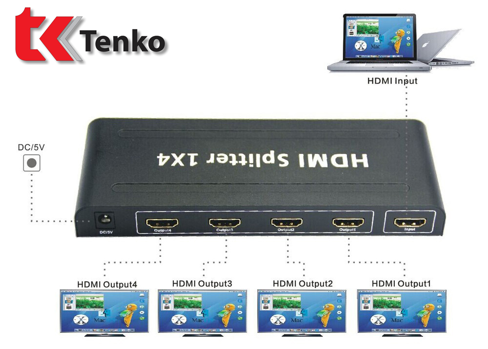 Bộ chia HDMI 1 ra 4 chính hãng Tekmax TM-SP-104