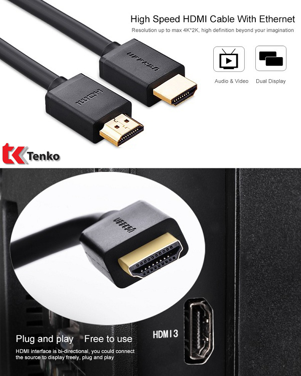 Cáp HDMI 4K hỗ trợ Ethernet dài 40M Ugreen 40591