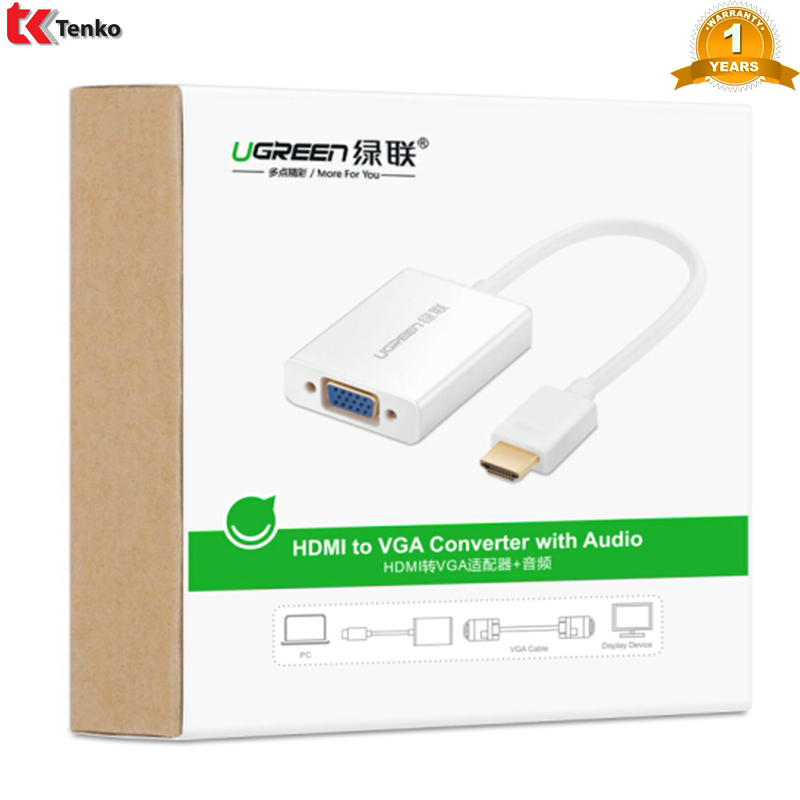 Cáp chuyển đổi HDMI to VGA có Audio Ugreen 40212