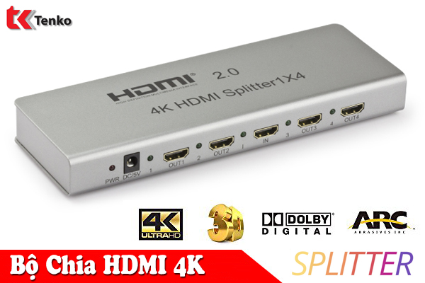 Bộ Chia HDMI 4 Cổng Hỗ Trợ 4k TEXMAX TM-4k4