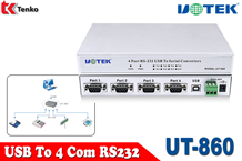 Bộ chuyển đổi USB sang 4 cổng RS232 UOTEK UT-860