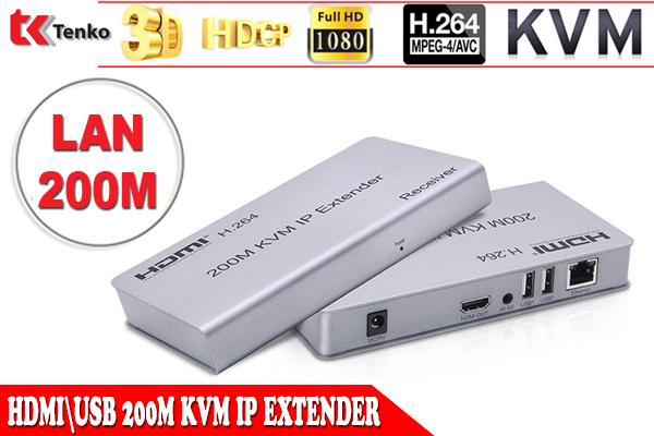 Bộ Khuếch Đại HDMI, USB Sang Lan 200m - IP KVM