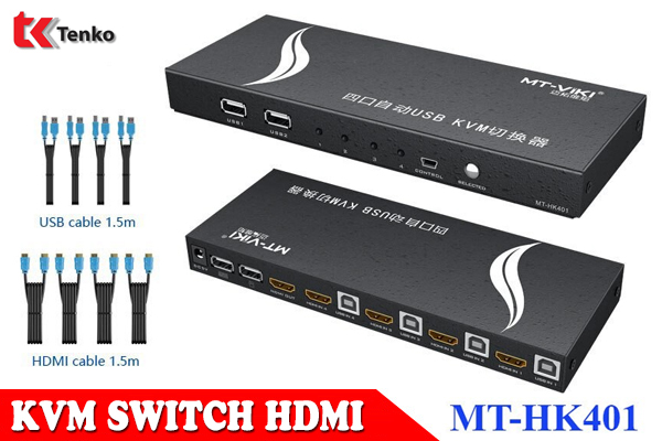 Bộ Switch 4 cổng KVM HDMI 4k*2K MT-Viki MT-HK401