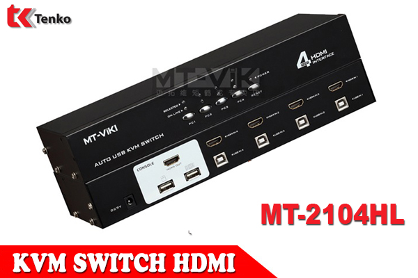 Bộ Switch KVM HDMI 4 Cổng USB MT-ViKI MT-2104HL