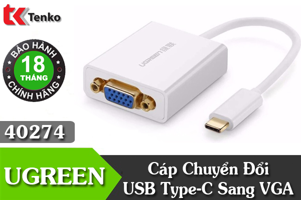Cáp Chuyển Đổi USB Type-C To VGA Ugreen UG-40274