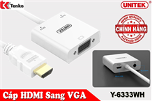 Cáp chuyển HDMI Sang VGA & Audio UNITEK Y-6333 WH
