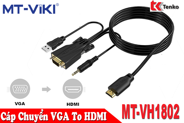 Cáp Chuyển VGA to HDMI + Audio MT-VG1802