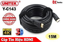 Cáp HDMI 15m hỗ trợ 3D, 4K x 2K Unitek Y-C143