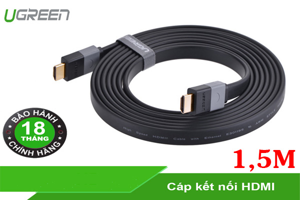 Cáp HDMI Dẹt 1,5M Ugreen 30109 Chính Hãng
