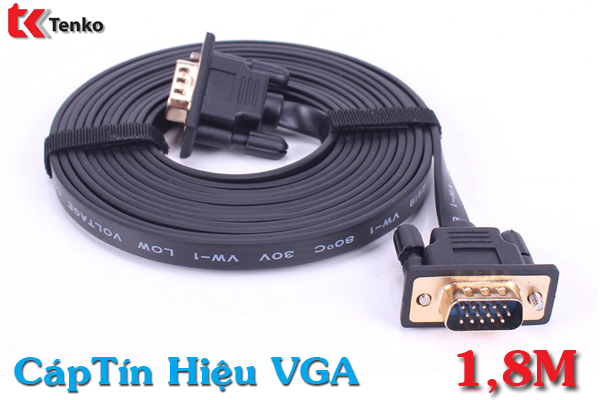 Cáp VGA 1.8m mỏng dẹt DTECH DT-69F18
