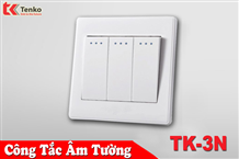 Công tắc âm tường 3 nút Tenko TK-3N - Đế Vuông