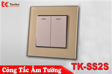 Công Tắc Điện Mặt Kim Ổ Đôi  2 Nút TK-SS2S