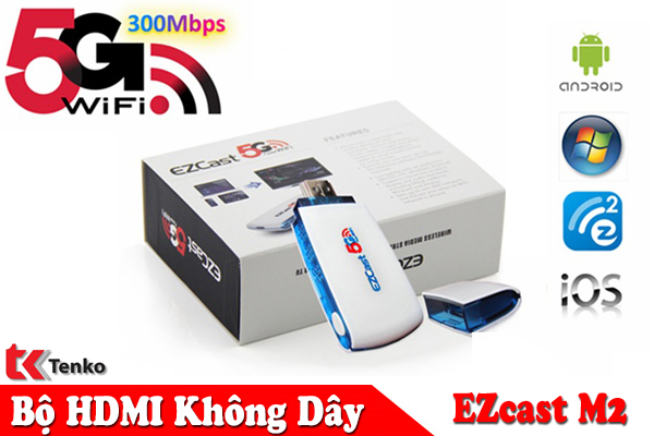 HDMI Không Dây Ezcast M2-500 hỗ trợ 2 Băng Tần