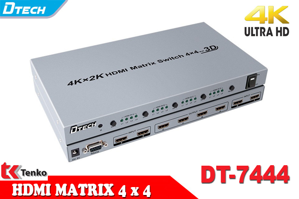 HDMI MATRIX 4x4 HỖ TRỢ 2K * 4K DT-7444