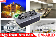 Hộp Ổ Cắm Điện Âm Bàn HDMI/VGA/RJ45 Omega OM-AB1D
