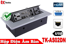 Hộp Ổ Cắm Điện Âm Bàn HDMI/VGA/RJ45 TK-AS02DN Bạc