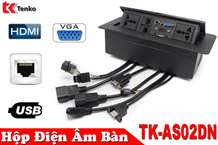 Hộp Ổ Cắm Điện Âm Bàn HDMI/VGA/RJ45 TK-AS02DN Đen