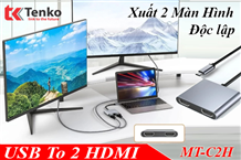 Hub Usb Type-c ra 2 màn hình HDMI MT-C2H