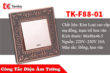 Mặt Công Tắc Điện Âm Tường Mạ Đồng I TK-F88-01