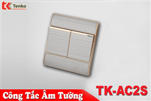 Mặt công tắc đôi viền mạ vàng TENKO TK-AC2S