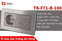 Ổ cắm chìm chuẩn Đức Kèm 2 cổng USB TK-F71-B-108