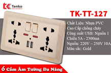 Ổ Cắm, Công Tắc Điện Đa Năng Âm Tường TK-TT-127