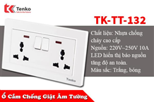 Ổ Cắm Điện Âm Tường Chống Giật TK-TT-132