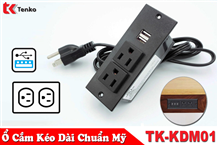 Ổ Cắm Kéo Dài Âm Bàn Chuẩn Mỹ Có USB TK-KDM01